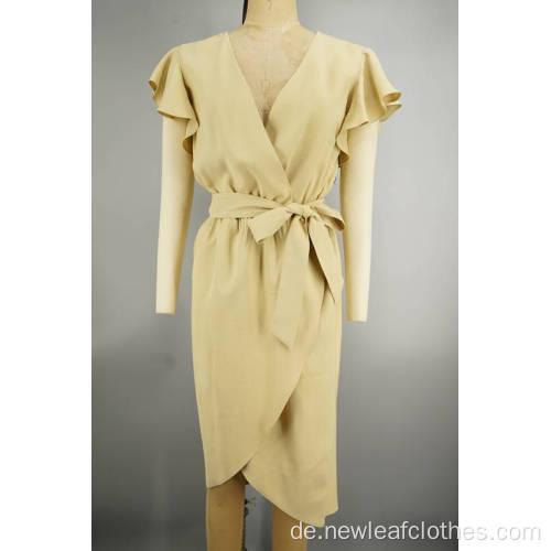 Custom Bankett Röcke gelb elegantes einteiliges Kleid